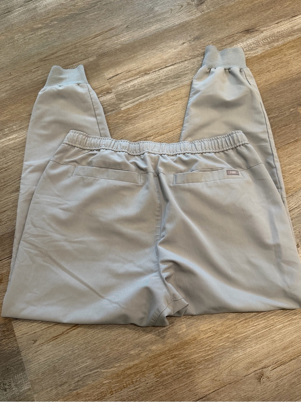 Figs Men's Light Gray Joggers with Elastic Waist & Cuffed Ankles